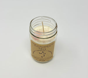 libra - crystal charged energy candle