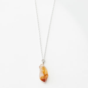 raw citrine stone necklace