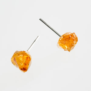 raw citrine stone earrings