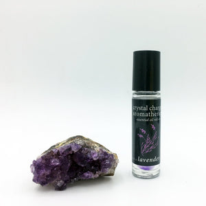 lavender/amethyst crystal charged essential oil roll-on